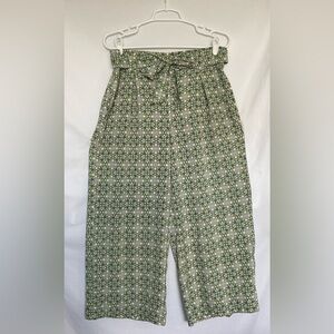 Max Studio Green and White Wide Leg Pants